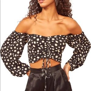 Reformation Long Sleeve Desmond Crop Top